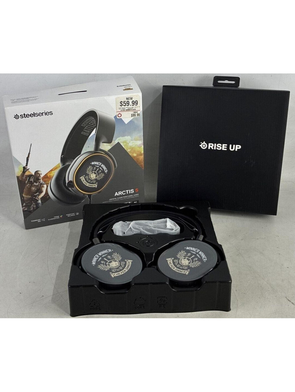 SteelSeries Arctis 5 PUBG Limited Edition RGB Gaming Headset NEW Open Box RARE